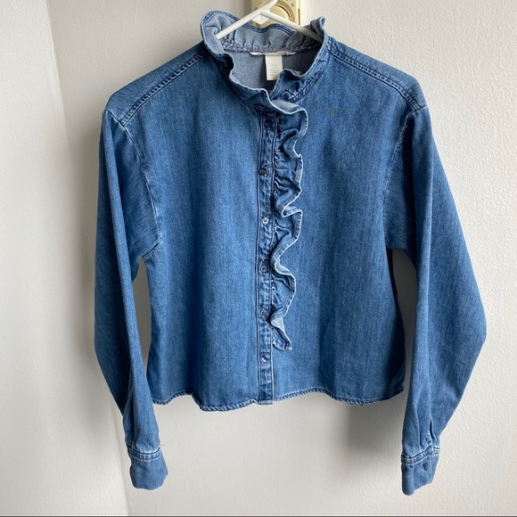 H&M Jean shirt/top XS - Picture 1 of 5